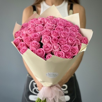 Букет из 51 розовой розы 60 см