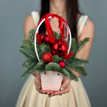 Новогодняя мини-композиция Красное чудо