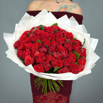 Букет из 51 красной розы Эль-торо 50 см