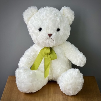Медведь 50 см с лентой (цвет белый)