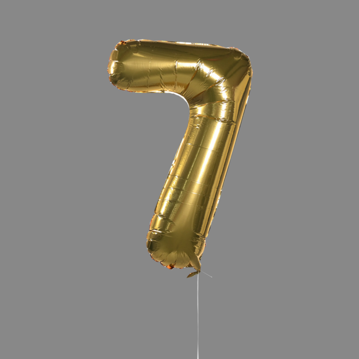 Шар фольгированный золото "7" Шар фольгированный золото "7"
