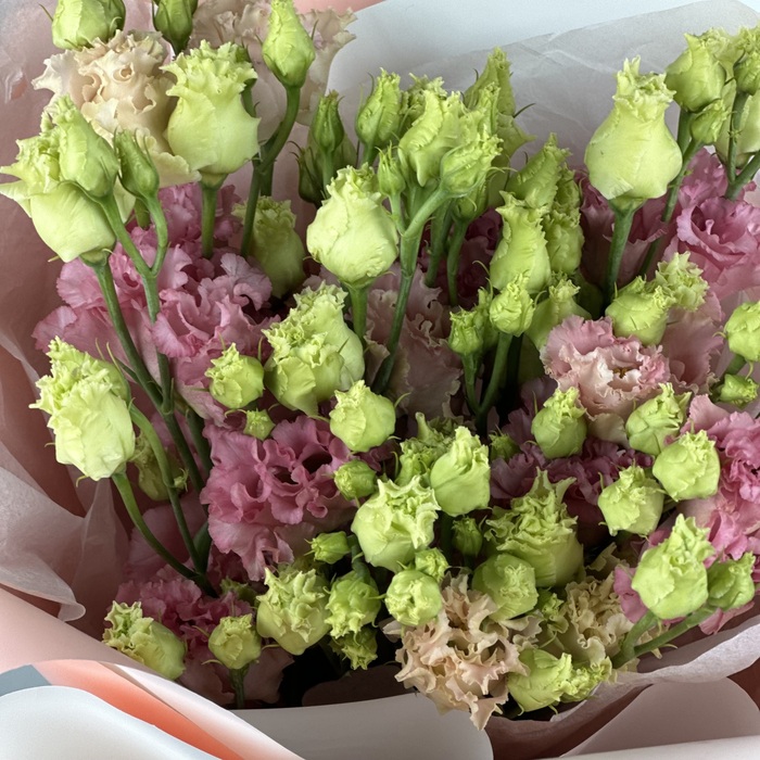 Букет из 5 розовых лизиантусов