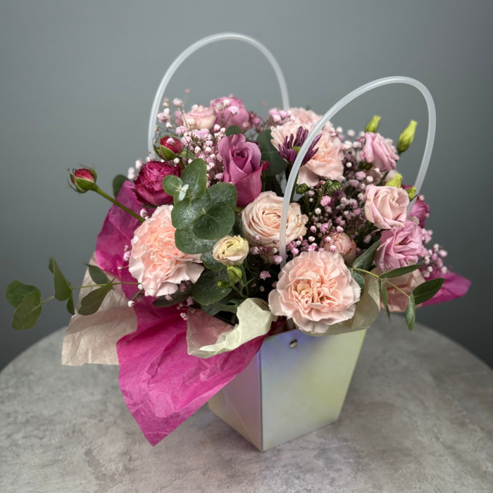 Цветы в коробке Розовая заря