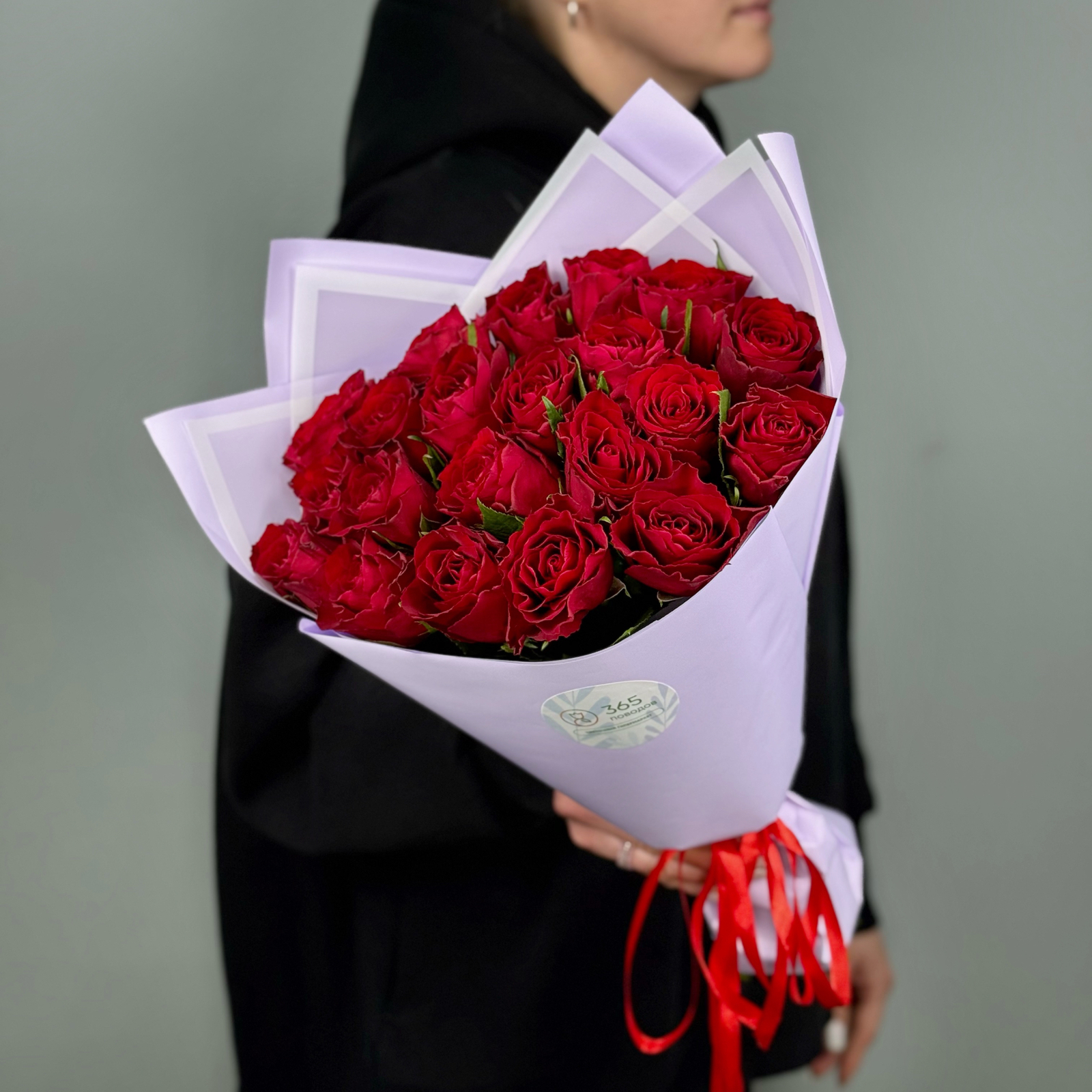 Букет из 21 красной розы Кения