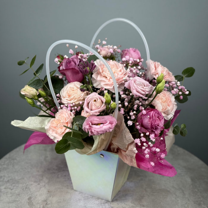 Цветы в коробке Розовая заря
