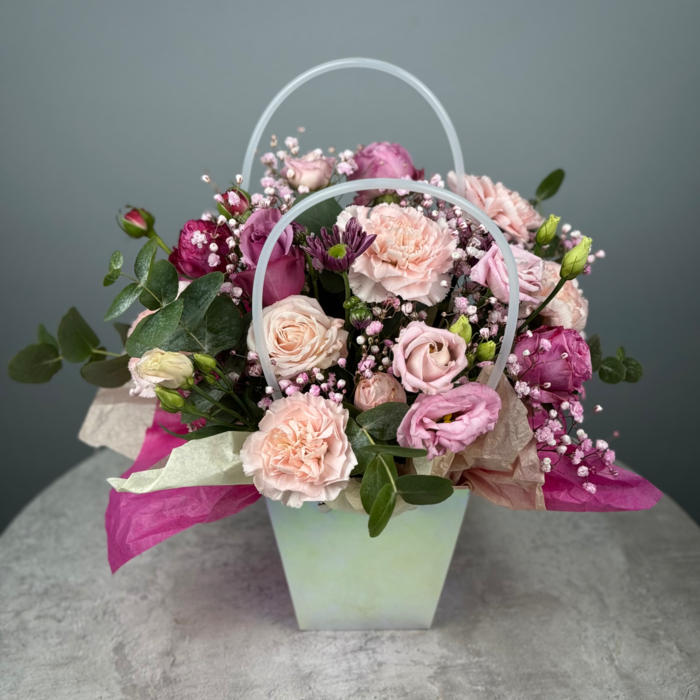 Цветы в коробке Розовая заря