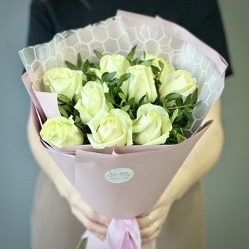 Букет из белых роз Эсмиральда