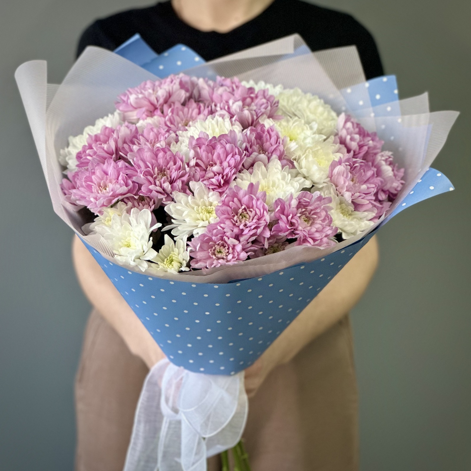 Букет из 11 нежных кустовых хризантем