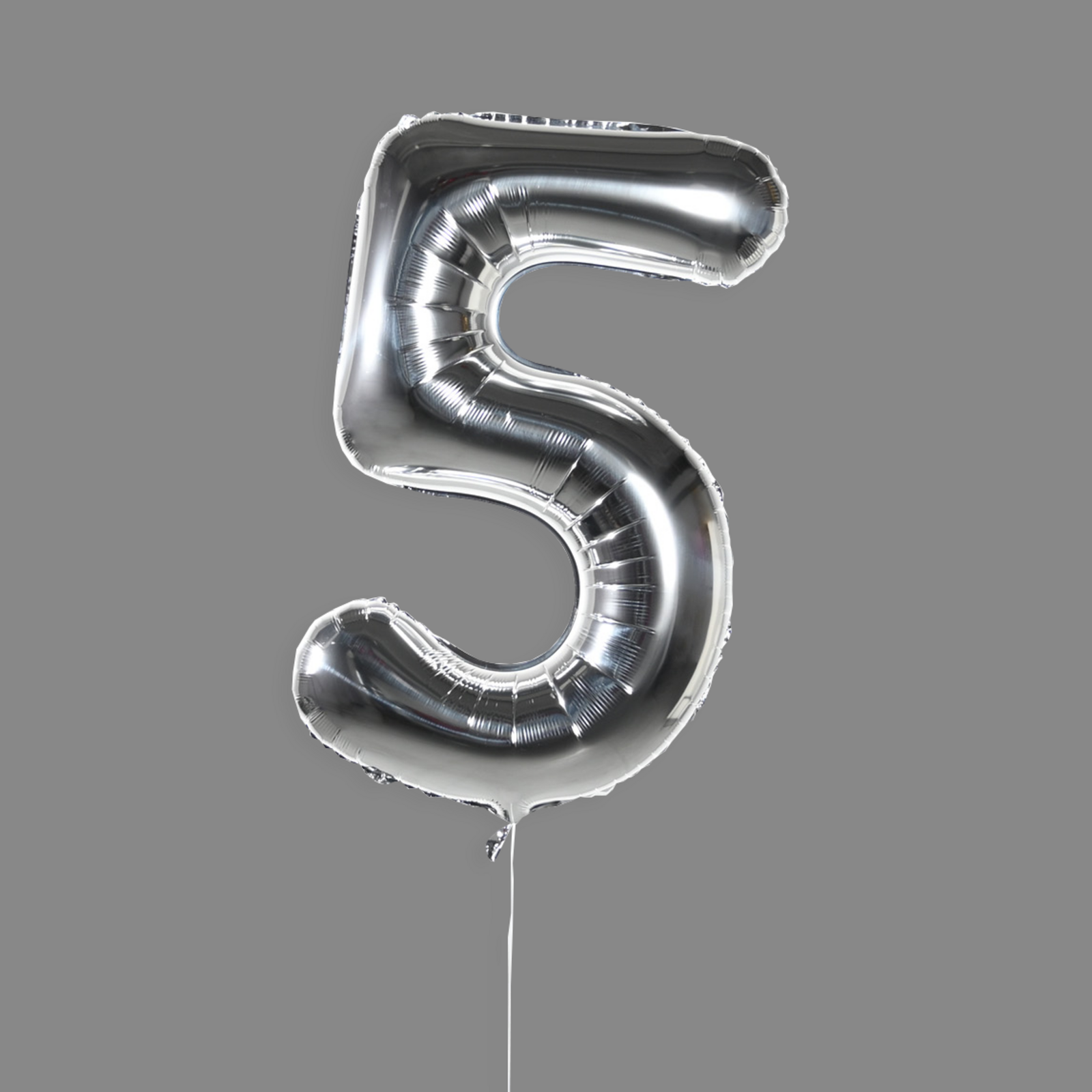 Шар фольгированный серебро "5"