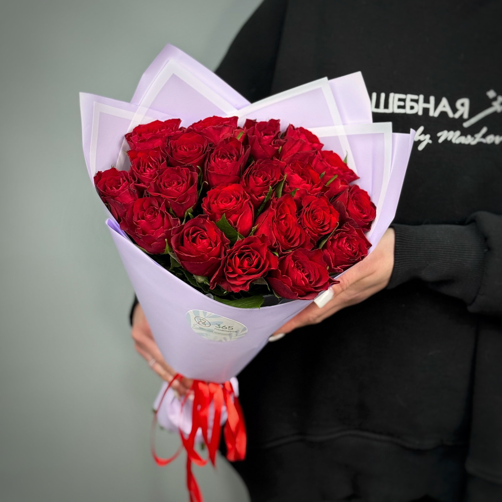 Букет из 21 красной розы Кения