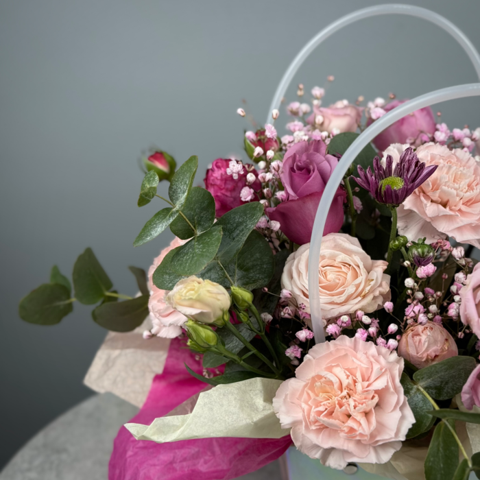 Цветы в коробке Розовая заря