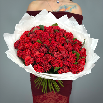 Букет из 51 красной розы Эль-торо 50 см