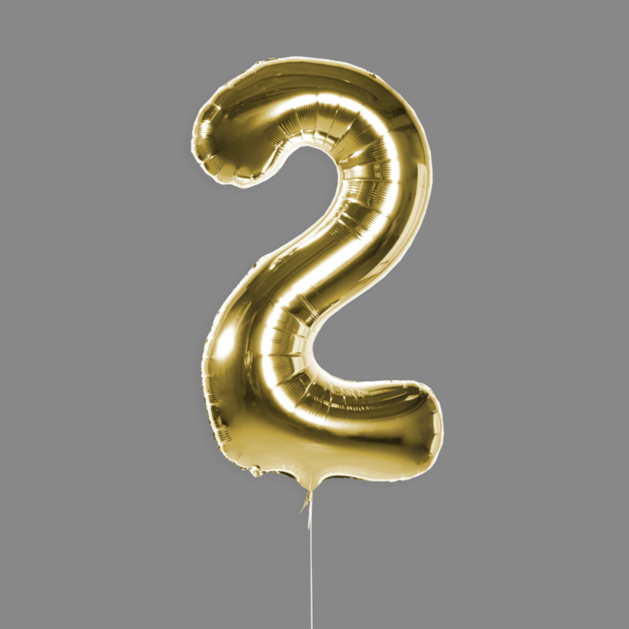 Шар фольгированный золото "2" Шар фольгированный золото "2"