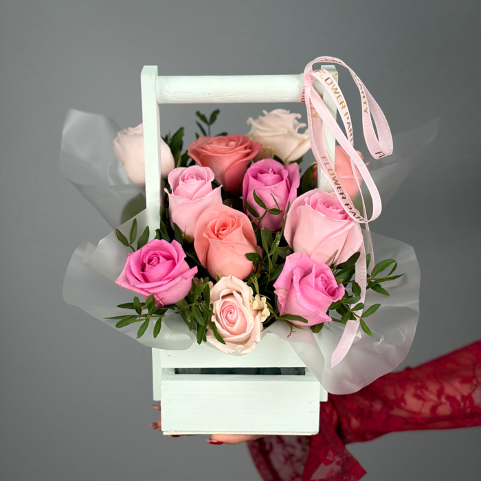 Цветы в ящике Цветочная валентинка №1