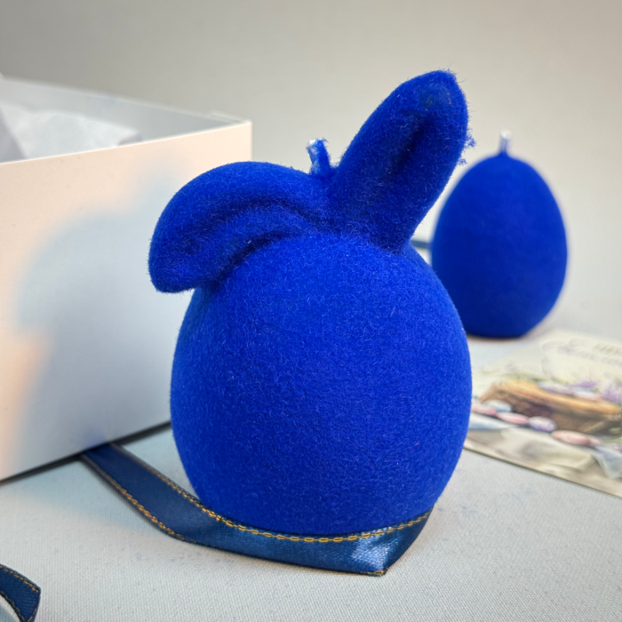 Набор свечей "Пасхальный зайчик" (фигурки кроликов,яйцо) Синий