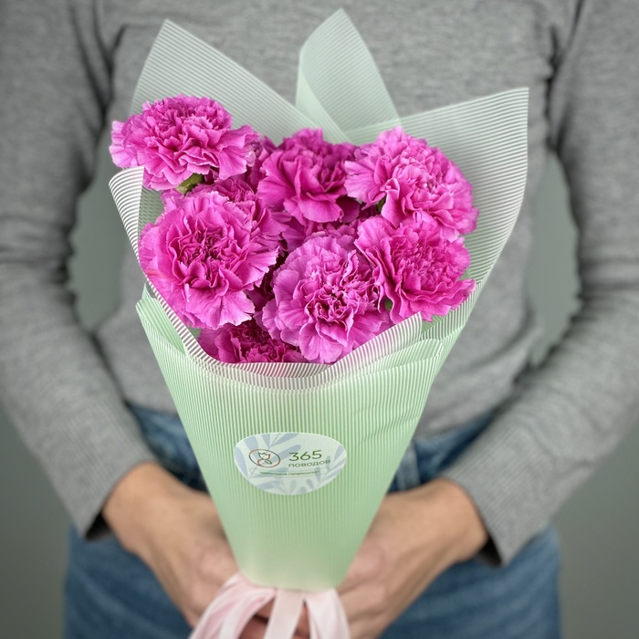 Букет из 1 малиновых гвоздик