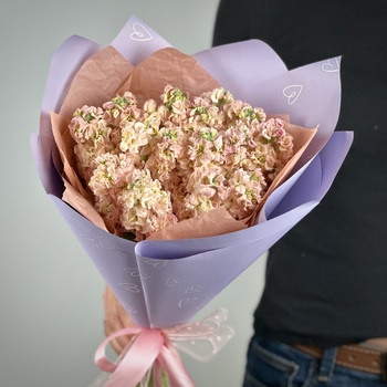 Букет из 15 персиковых маттиол