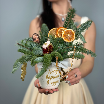 Новогодняя композиция в кружке